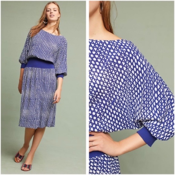 Anthropologie Dresses & Skirts - NWT ~ MAEVE Medium Gemma Dress in Blue Print
